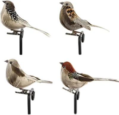 Productafbeelding van Kunstvogels kunstvogel met veer en clips simulatie schuim