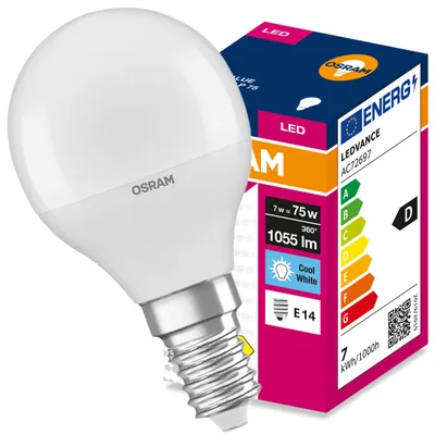 Zdjęcie produktu dla Lampa LED E14 Kulka P45 7W = 75W 1055lm 4000K Neutralna 160° VALUE CLASSIC Osram, Obraz wygenerowany przez AI