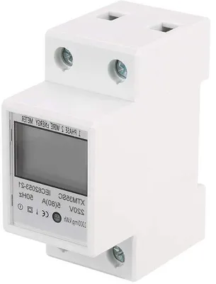 Obrázok produktu pre Elektrický elektromer – meranie nákladov na energiu – montáž na 35 mm lištu DIN – 220 V, 5 A – biely