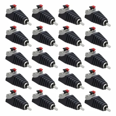 Produktbild von 20x Cinch RCA-Stecker Adapter > Terminal Block 2 Pin Druck Klemmen Kabel Verstärker