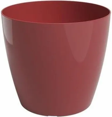 A single red planter pot shown from a slightly elevated angle against a white background.