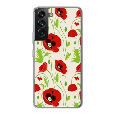 Produktbild von MuchoWow® Handyhülle Schutzhülle Hülle für Samsung Galaxy S22 Plus Blumen - Mohn - Muster Silikon Softcase Handy Hülle - Schutzabdeckung