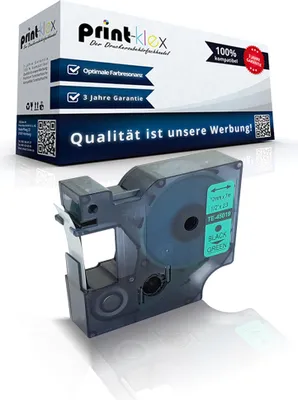 Produktbild von Kompatibles Schriftband für Dymo D1 45019 1000 1000 Plus 2000 3500 5500 Labelmaker 4500 Pocket Labelmanager 100 Labelmanager 100 Plus S0720590 12 mmx7 m Schwarz/Grün - Office Plus Serie