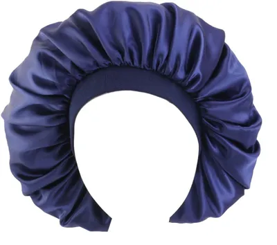 Productafbeelding van Satin Slaapmuts - Beschermt Haar en Voorkomt Klitten - Blauw
