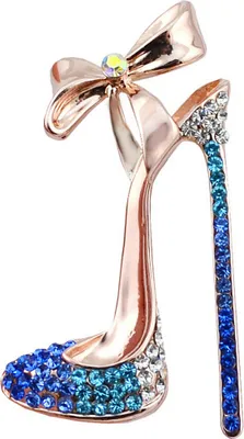 Produktbild von Damen-Brosche mit Strass-Intarsien für Schuhe mit hohen Absätzen, Anstecknadel, Anstecknadel, Anstecknadel, Schmuck, Geschenk-Blau