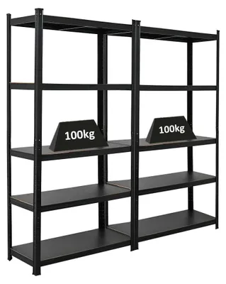 Produktbild von Heavy Duty Regal Ragnar in Matt Schwarz mit 100 kg Tragfähigkeit