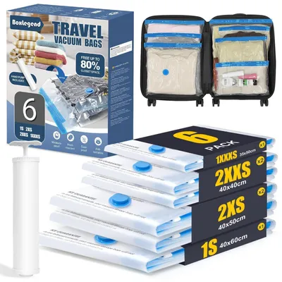 Produktbild von Reise Vakuumbeutel für Kleidung 6 Stück mit Pumpe, 4 Größen, Verdickt & Wasserdicht
