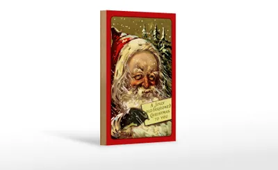 Produktbild von Holzschild Weihnachtsmann Winter Schnee Christmas 12x18 cm