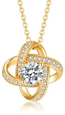 Produktbild von Jrêveinfini Ewiger Knoten Kette Damen Gold Silber 925 mit Anhänger, Mutter Tocht