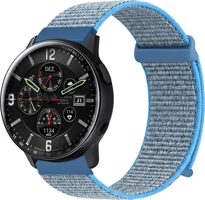 Produktbild von Smartwatch Armband für Samsung Galaxy Watch Active2 40mm Nylon Textil Band Ersatzband Wechselband Klettverschluss flexibel atmungsaktiv Blau