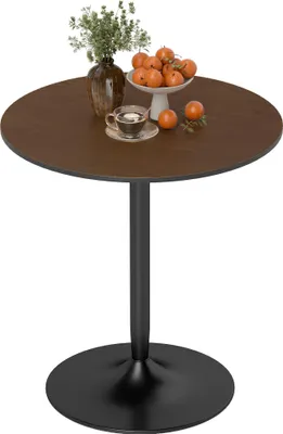 Produktbild von HOMCOM Runder Esstisch für 2-4 Personen, 70 cm Durchmesser, moderner Küchentisch mit Massivholzfurnierplatte und Stahlgestell, Hellbraun