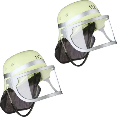 Produktbild von relaxdays 2er Set Feuerwehrhelm "112"