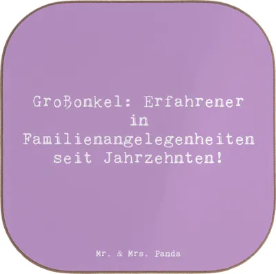 Produktbild von Mr. & Mrs. Panda Untersetzer für Gläser Spruch Großonkel Erfahrung - Lavendeltraum - Geschenk, Geschenke, Getränkeuntersetzer, Familie, Familienmitglieder, Rat, Weisheit