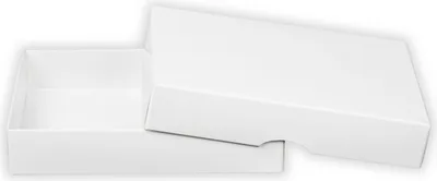 Produktbild von Faltschachtel für 10 x 15 x 2,5 cm, Weiß, Deckel, Karton - 10er Set