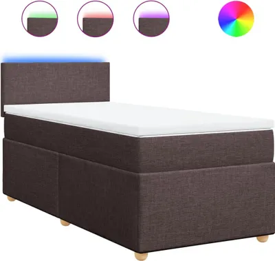 Produktbild von vidaXL Boxspringbett mit Matratze Dunkelbraun 90x200 cm Stoff