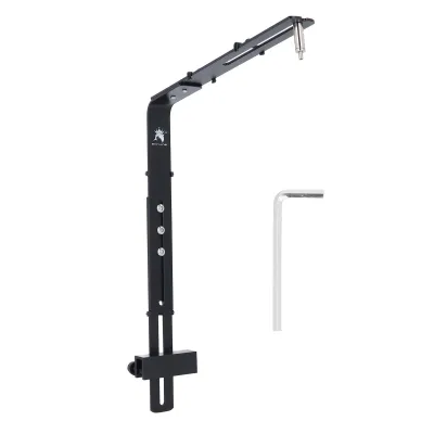Image de Support professionnel pour éclairage d'aquarium, réglable en hauteur, en alliage d'aluminium, noir