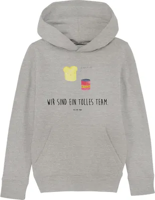 Produktbild von Mr. & Mrs. Panda Kinderpullover Toast Marmelade 9-11 Jahre (134/146) - Heather Grey - Geschenk, Lustige Sprüche, Pullover, Hoodie, Kapuzenpullover, Brot, Küche Deko, Süß