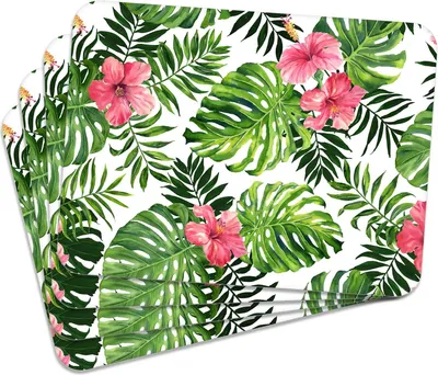 Obrázok produktu pre Sada 4 kusov podložiek 40x30 cm kvety 10, podložka je umývateľná - tepelne odolný korkový podklad odoláva teplotám 100 °C