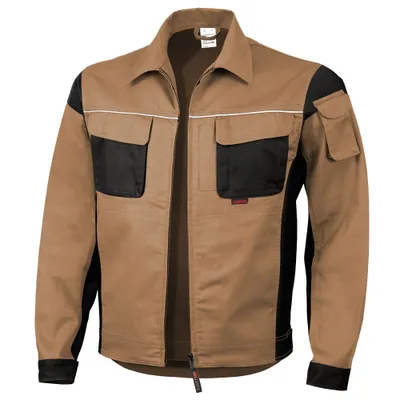Obrázok produktu pre Pracovná bunda Qualitex - odolná pracovná bunda PROfessionals - vystužená vláknom MG 245 g - vo farbe: khaki/čierna - Muži: 4XL - Ženy: 62