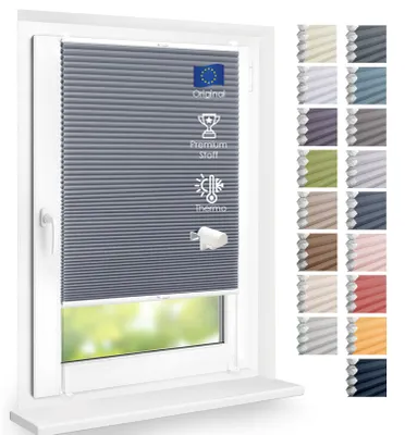 Produktbild von Thermo Wabenplissee Hitzeschutz, ohne Bohren, Graphit, 65x210