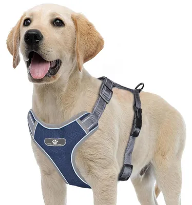 Immagine prodotto di Imbracatura riflettente per cani, antistrap, traspirante, colore blu scuro, taglia M