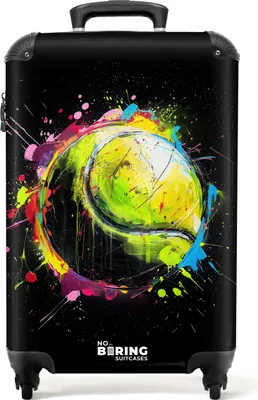 Obrázok produktu pre NoBoringSuitcases.com tvrdý príručný kufor 55x35x20 cm, 36L, Graffiti Sport: tenisová loptička, cestovný kufor na 4 kolieskach