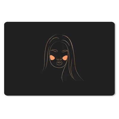 Produktbild von MuchoWow® Schreibtischunterlage Frau - Gold - Rosa - Strichzeichnung 60x40 cm - XXL Mauspad - Großes Mauspad