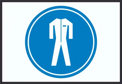 Produktbild von Schutzkleidung tragen Symbol Schild A5 Rückseite selbstklebend
