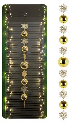 Produktbild von com-four® Christbaumkugel-Girlande Weihnachten - Kugelgirlande für eine stimmungsvolle Weihnachtsdekoration - Weihnachtsdeko für Christbaum - weihnachtliche Tischdeko