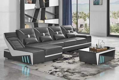 Produktbild von Couchen Designersofa Ecksofa Sofa L Form Schwarz Couch