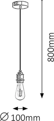 Productafbeelding van Rabalux 1411 Hanglamp met 1 spot, model Fixy, fitting E27, zwart, rond, industriële stijl, diameter 100mm