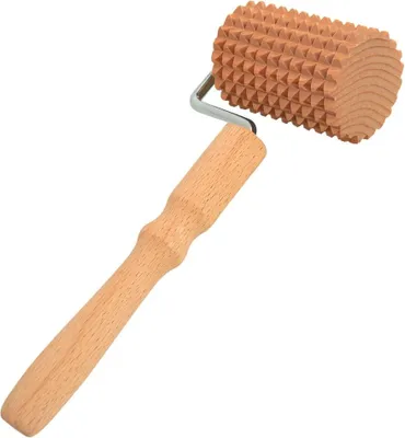 Produktbild von Holzmassagegerät mit Griff – Entspannungsroller zur Körpermassage