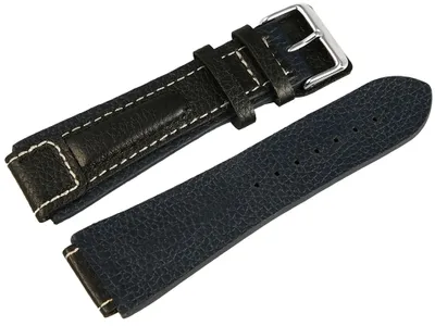 Produktbild von Echtleder Armband in dunkelblau, genarbt, gepolstert, 22 mm