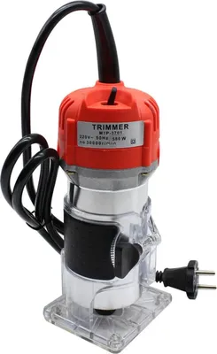 Obrázek produktu pro Elektrická frézka na hrany dřeva – kompaktní horní frézka/frézka na laminát – 580 W – 30 000 ot./min – upínací kleština 6,35 mm – 50 Hz