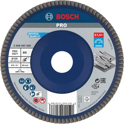 Produktbild von PRO X571 Fächerschleifscheibe, gerade, 125 mm, K80