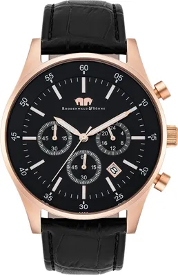 Produktbild von Rhodenwald   Söhne Armband-Uhr Goodwill Roségold Echtleder Schwarz 10010076