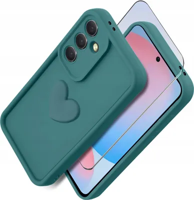 Zdjęcie produktu dla Etui do Samsung A56 5G silikonowe MATOWE serce + Szkło ochronne 9H