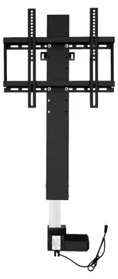 Produktbild von Motorisierte TV-Lift Halterung - Bodenständiger TV Standfuß - Für 66–145 cm Fernseher - Elektrisch höhenverstellbar 70 cm - Schwenkbar - Fernbedienung - 50 kg - Schwarz