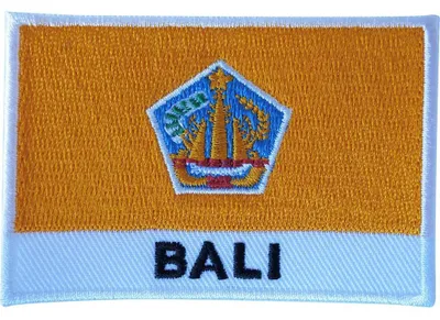 Bali Flagge Aufnäher, gestickt, 7,3 x 4,8 cm