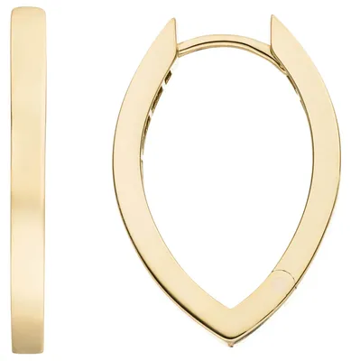 Produktbild von Ohrringe Creolen spitzoval aus 333 Gold Gelbgold 21,4x2,2mm flach glänzend