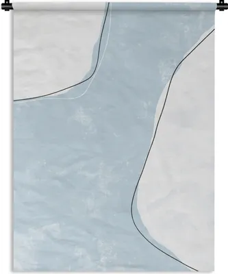 Produktbild von MuchoWow® Wandteppich Wandbehang Blau - Minimalismus - Abstrakt 120x160 cm Tapisserie Dekoration Wandtuch - Wohnzimmer - Moderne