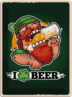 Produktbild von vianmo Blechschild 40x30 cm Alkohol i love Beer Bier Essen Trinken Bar Club