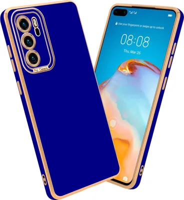 Produktbild von Cadorabo Hülle für Huawei P40 Schutz Hülle in Blau Etui Handyhülle Cover Case TPU Kameraschutz