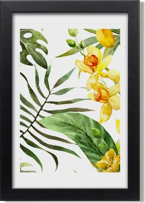 Produktbild von Bild 20x30 MDF-Rahmen, Wandkunst Tropische Blumen