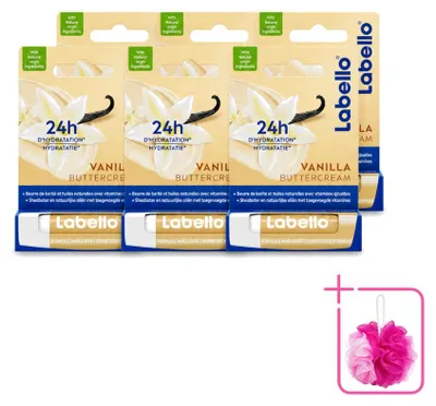 Productafbeelding van 6 x Labello Lippenbalsem Vanille Botercrème - 4,8 g - Verpakking met 6 stuks