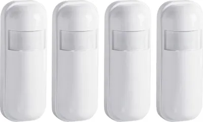 Zdjęcie produktu dla Czujnik ruchu PIR, czujnik alarmowy, bezprzewodowy 433MHz, kompatybilny z systemami alarmowymi, 4 SZTUK