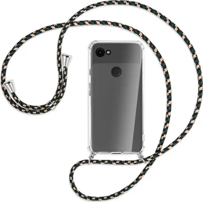 Produktbild von Handykette Backcover-Schutzhülle mit Band (Metall silberfarben) für Google Pixel 3a XL - camouflage