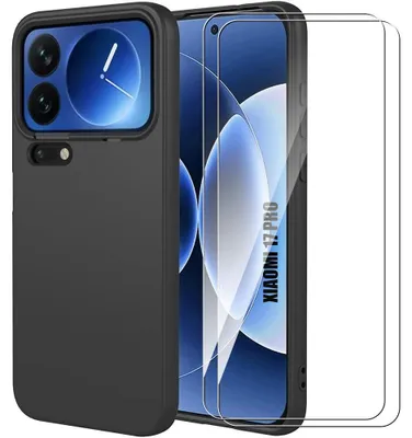 Image de Coque + 2 Verres Trempés pour Xiaomi 17 Pro, Protection Silicone Souple Anti-Rayures Antichoc Noir