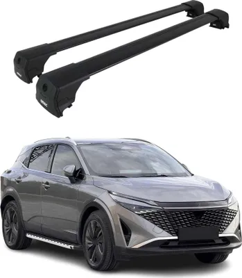 Image de Barres De Toit Transversales pour Nissan Qashqai J12 2021-2023 Alu Noir ABE