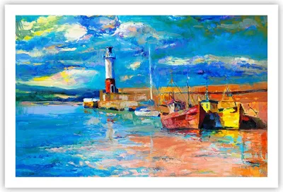 Produktbild von Poster - Poster ohne Rahmen - Leuchtturm Meer - 91,5x61 cm - Wand Bild - Wanddeko - Wandbilder - Kunstposter - Wandposter - Bilder - Kunstdruck - Wanddekoration - Wandbild - P2XAA91x61-3693